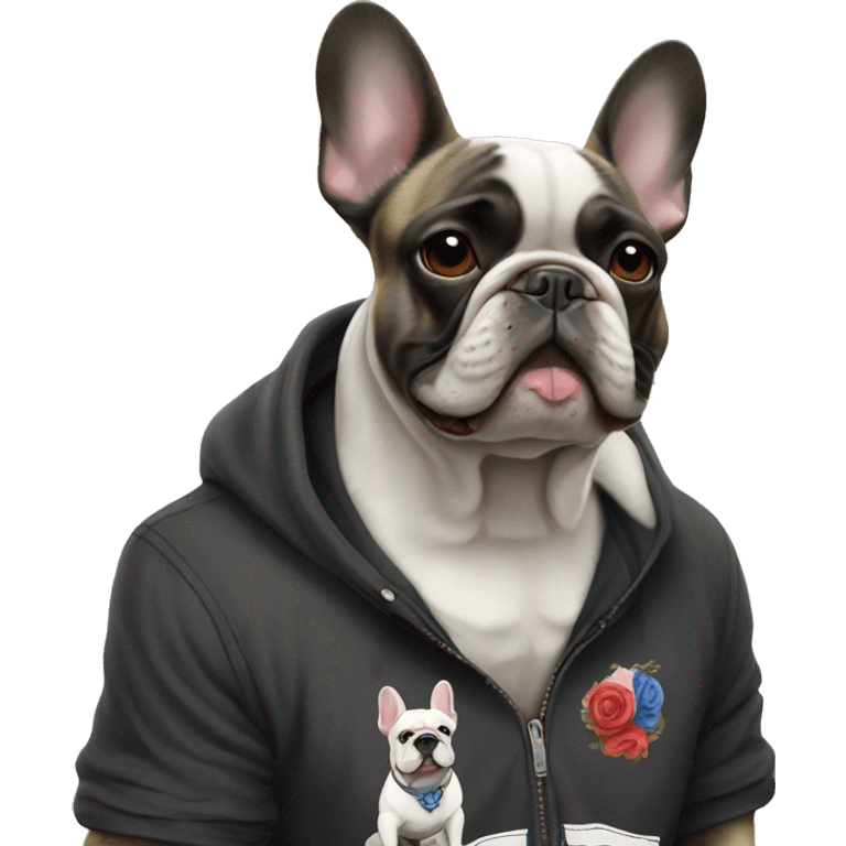 French bulldog with Corinthians t-shirt emoji