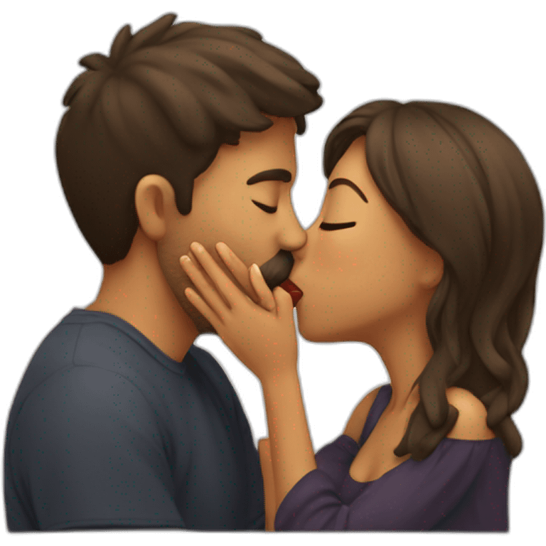 copule kissing with love emoji