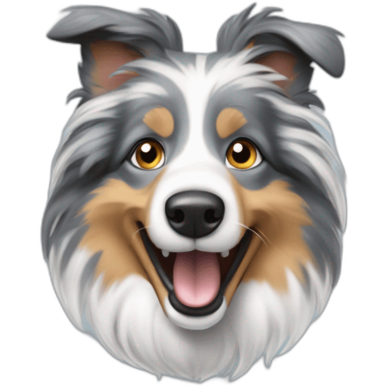 Blue merle shetland sheepdog barking emoji