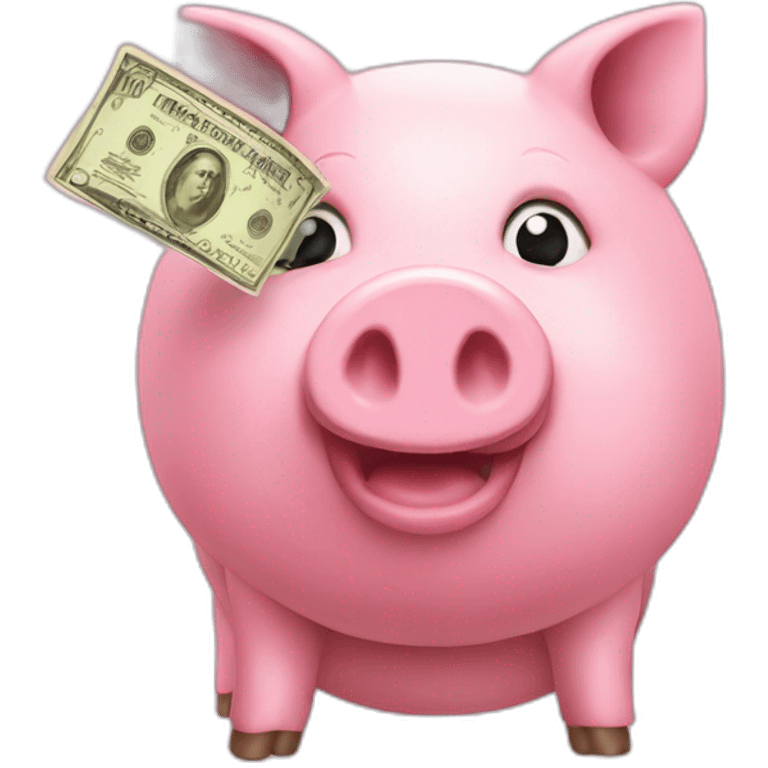 Pink pig cash emoji