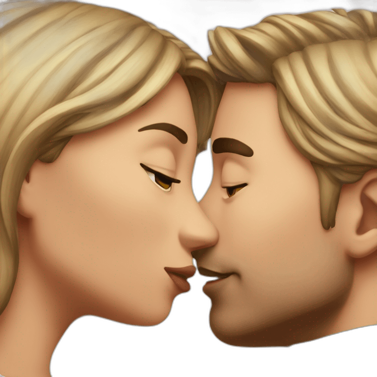 girl kissing a man emoji