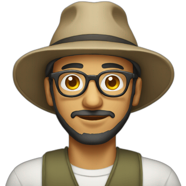 Moroccan programmer man wearing glasses and a hat emoji