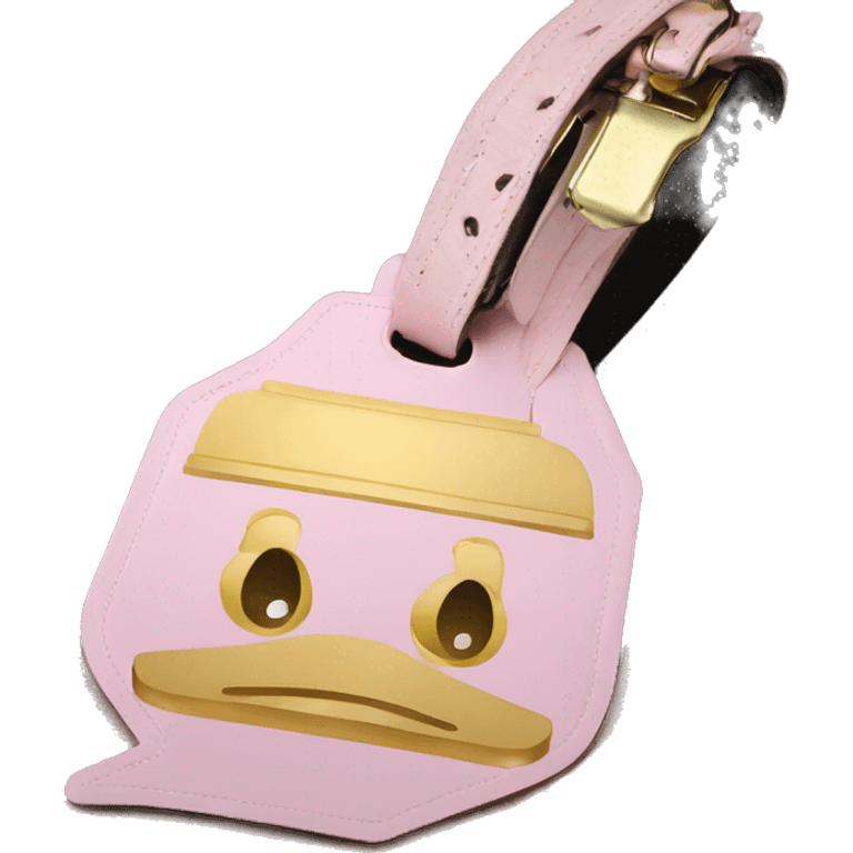 Light pink and gold luggage tag emoji