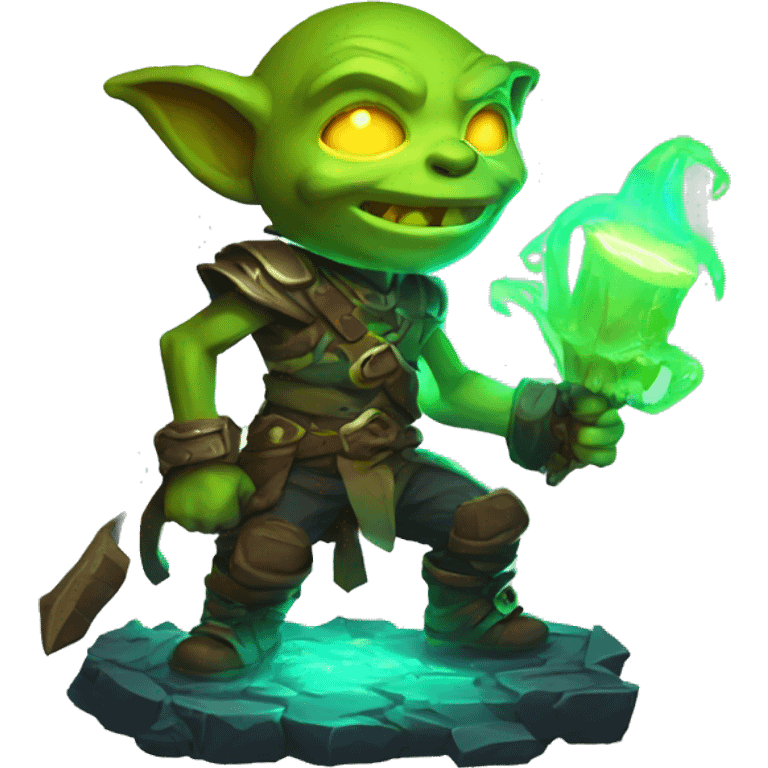 loot goblin with glowing neon emoji