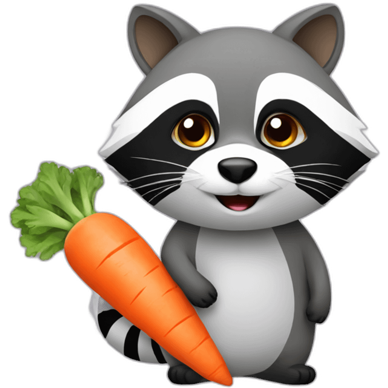 Raccoon with carrot  emoji