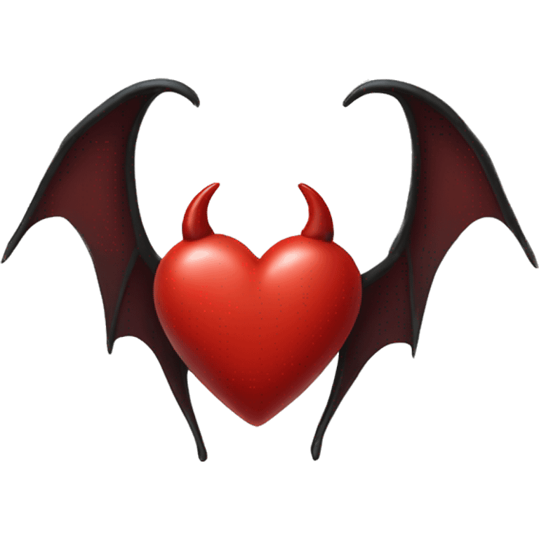 heart outline with devil horns and devil wings  emoji