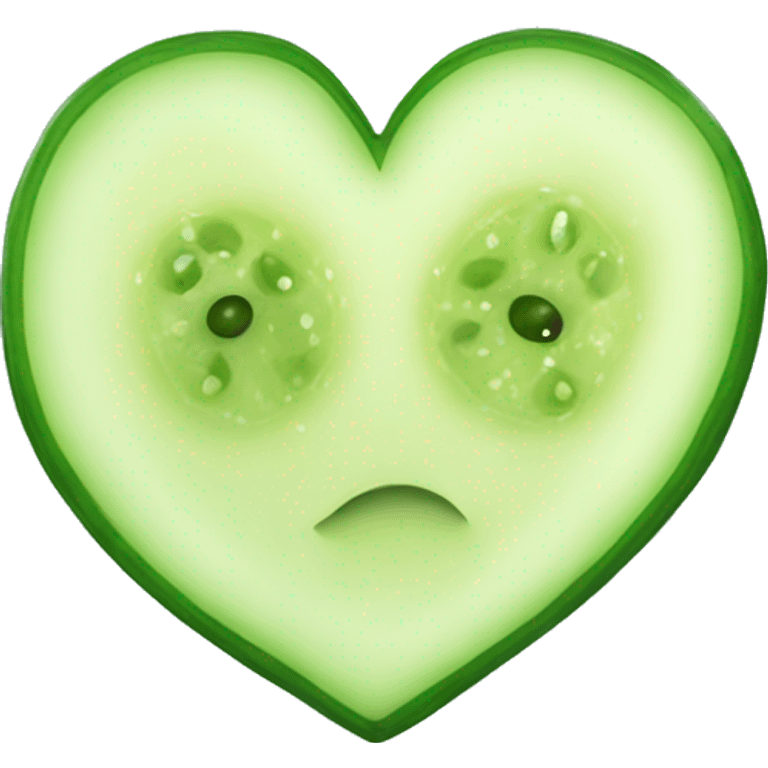 Green heart cucumber slice emoji