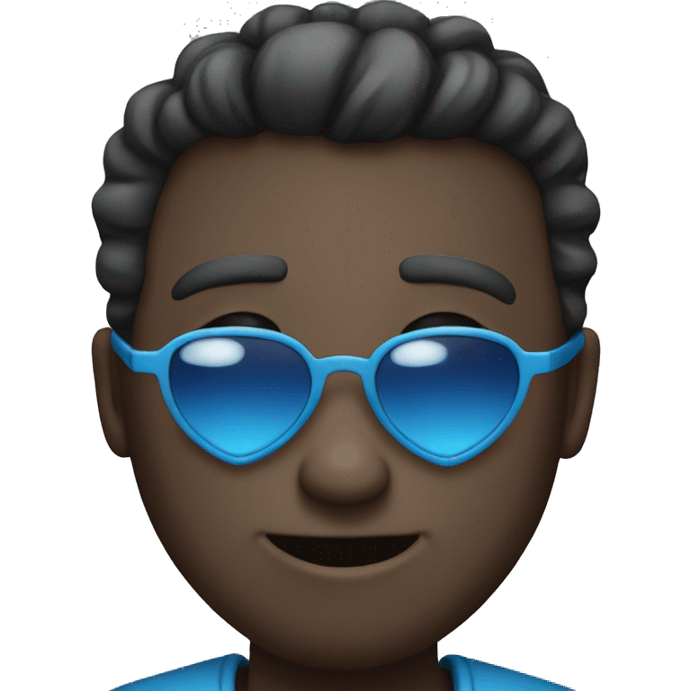 Blue heart with shades emoji