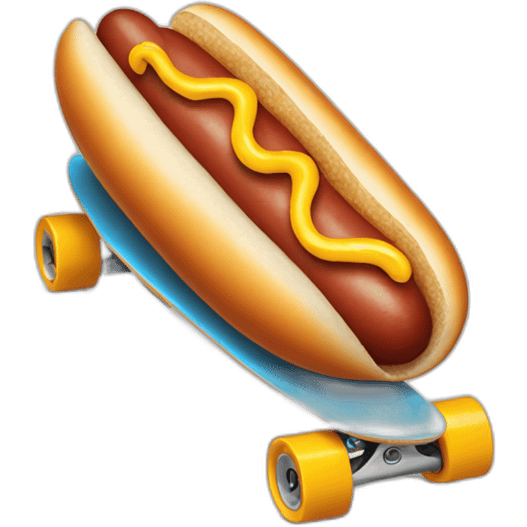 hot dog on a skateboard emoji