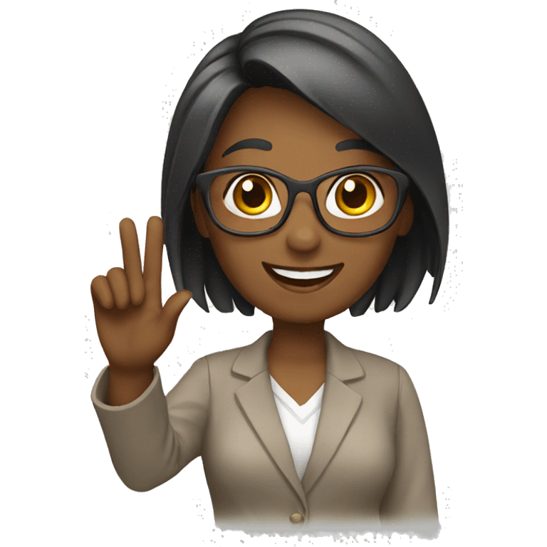 Female tutor waving emoji