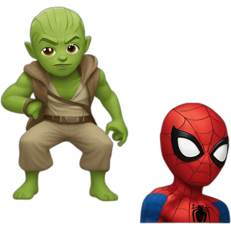 Spiderman with yoda emoji