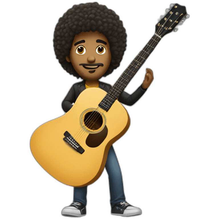 pelo largo hombre guitarra emoji