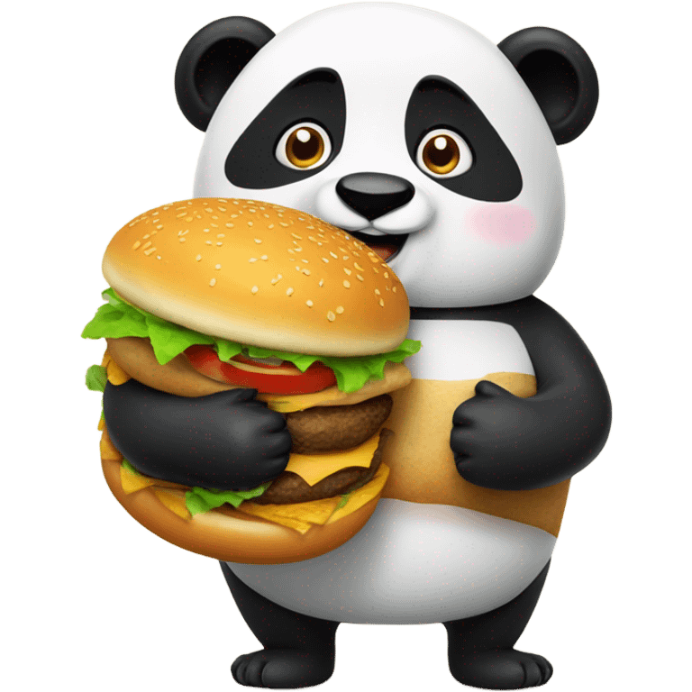 Panda eating burger emoji