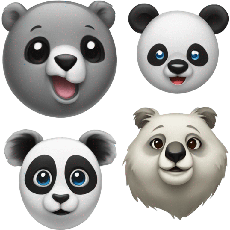 Seal and koala and panda emoji