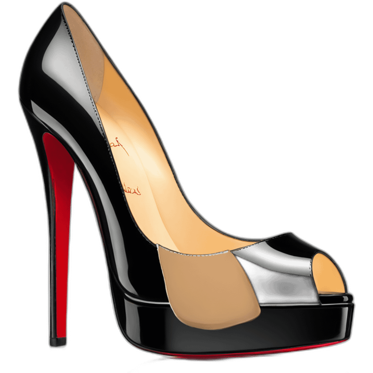 Louboutin Black patent Leather Lady Peep Toe Platform emoji