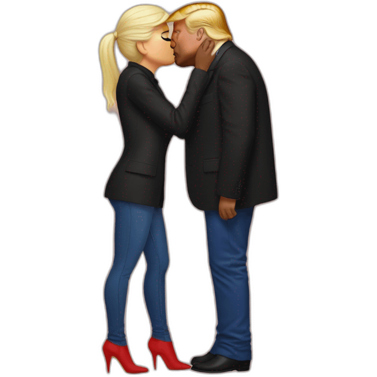 trump kissing kanye emoji