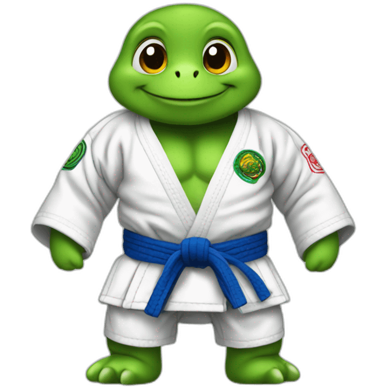 Turtle wearing Jiu-Jitsu gi emoji