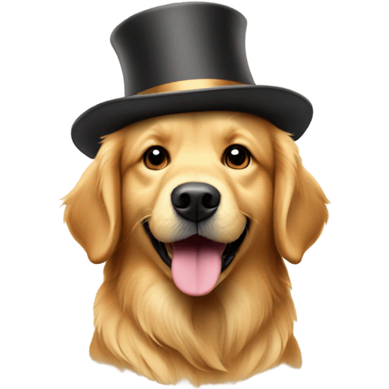 Golden retriver avec chapeau d’anniversaire emoji