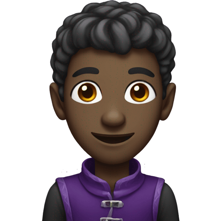 Black male elf with dark purple hair emoji