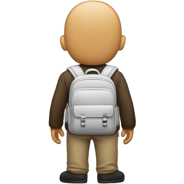 White Man backpacking from behind emoji