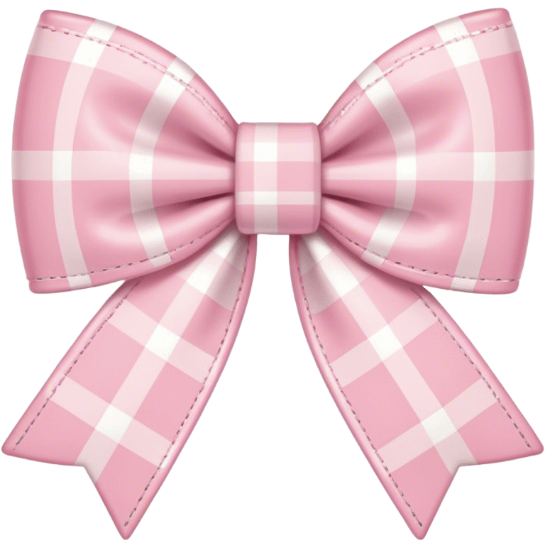 Pastel pink plaid bow emoji