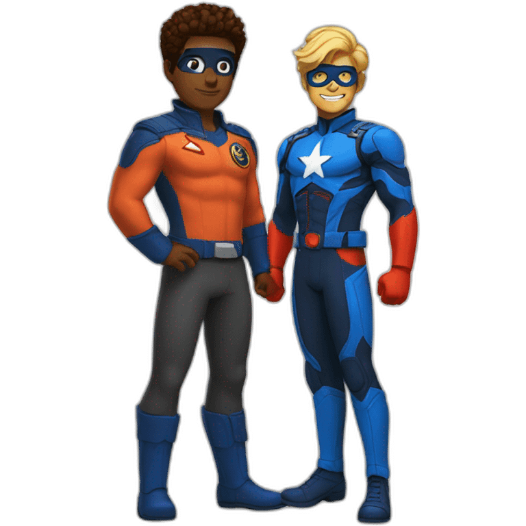 Captain man & Kid Danger emoji