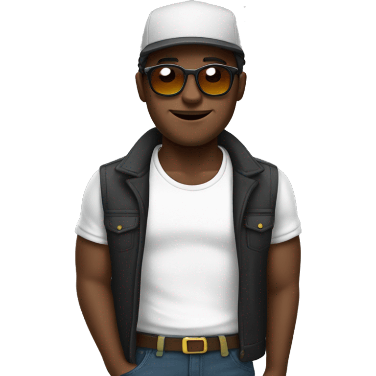 Negro con gafas de sol y gorra emoji