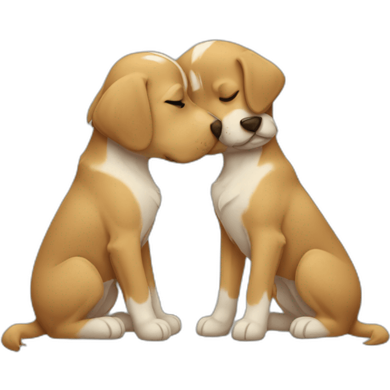 dogs kissing emoji