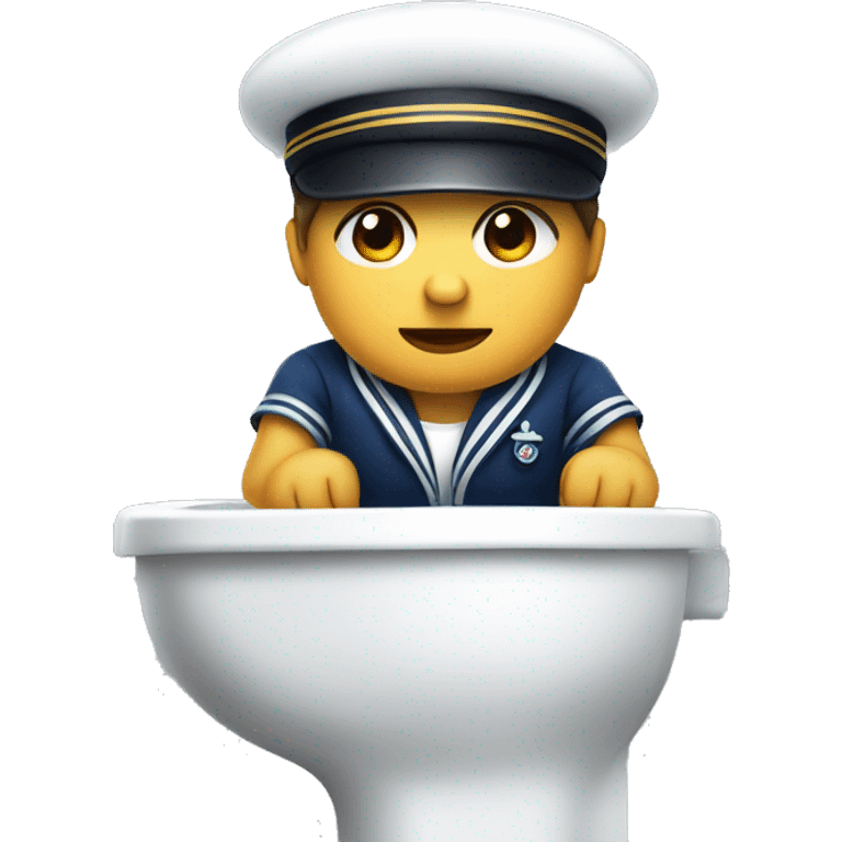 Impostor wearing a sailor hat and sitting on the toilet emoji