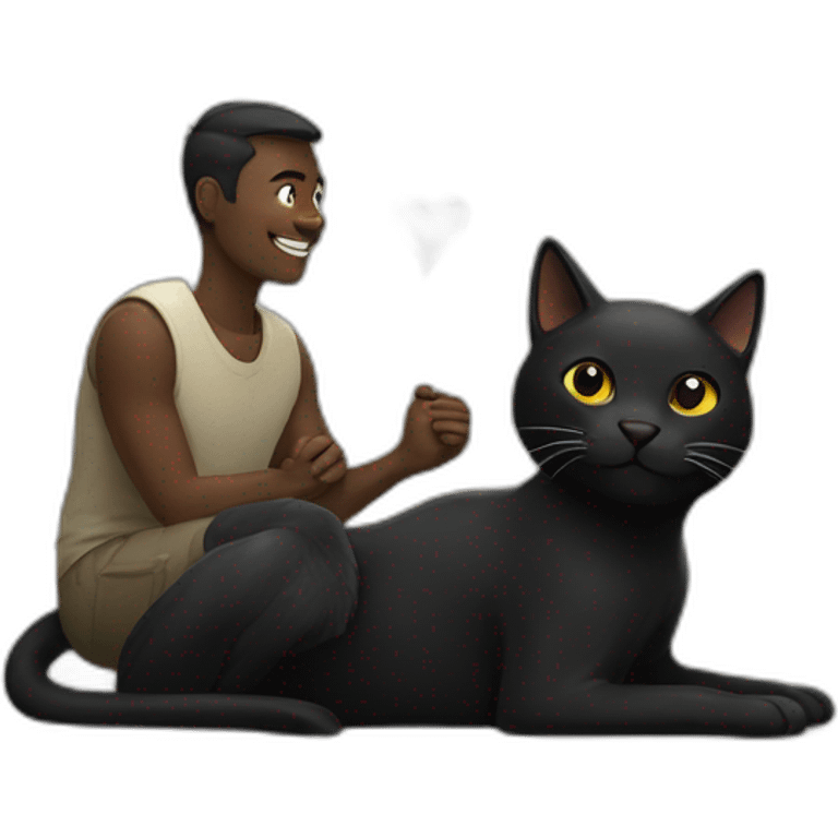 black cat with man emoji