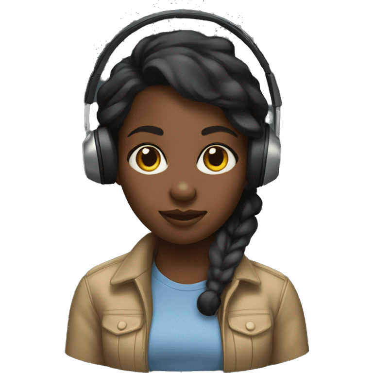 Black girl with trucker headset  emoji