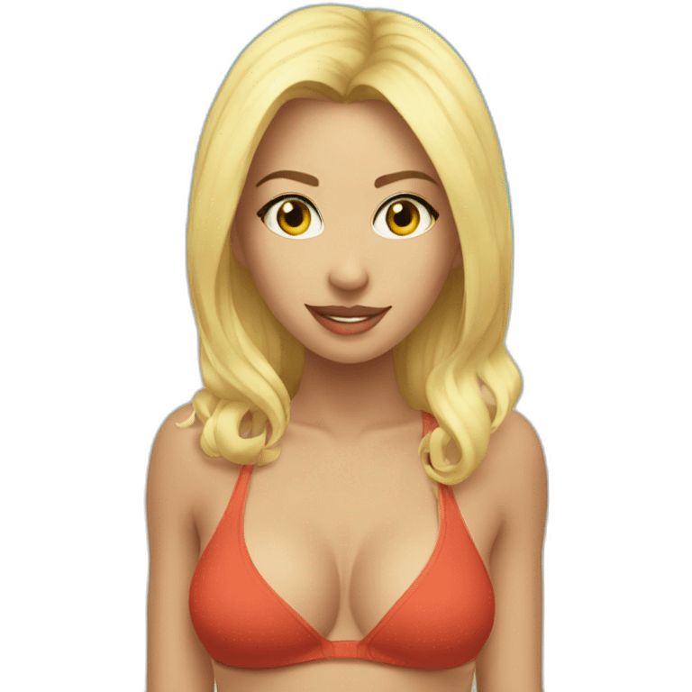 sexy blonde in swimsuit bottom emoji