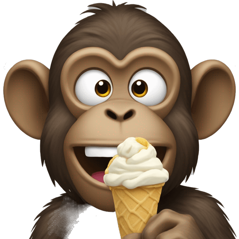 Monkey eating ice cream emoji