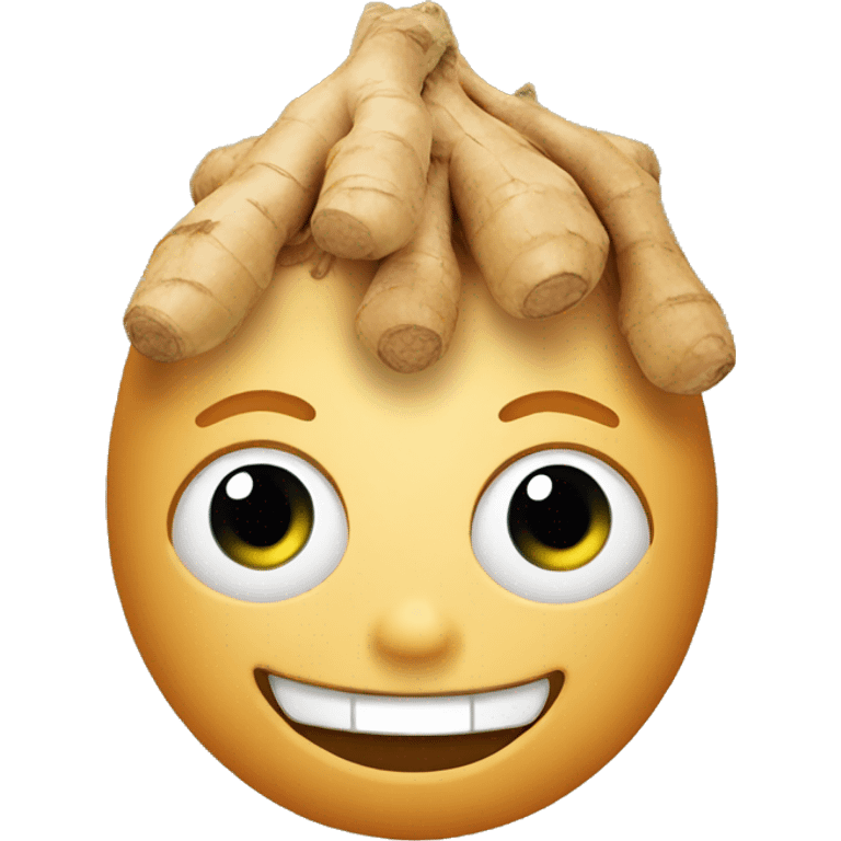 ginger root with happy face emoji