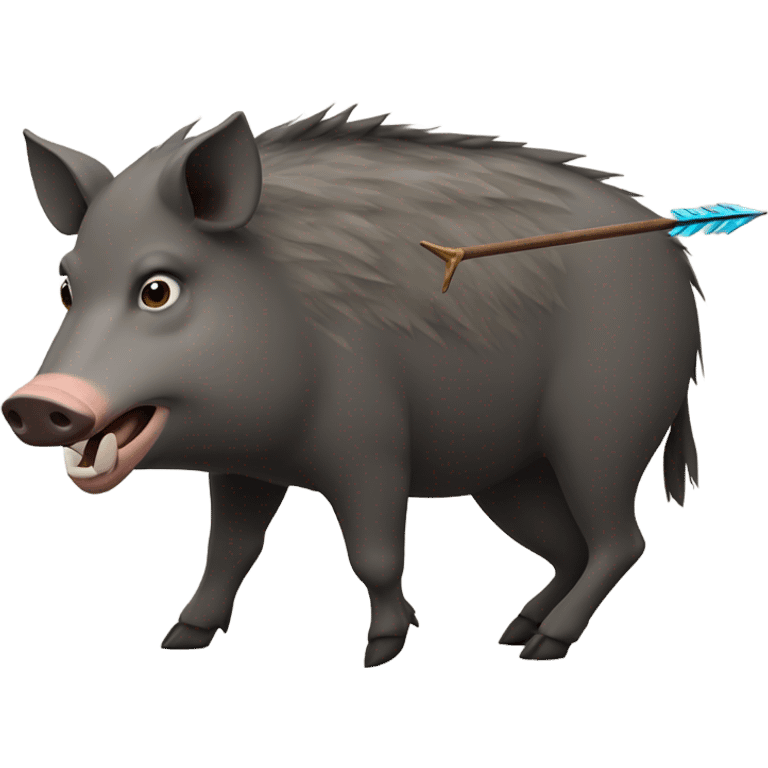 Wild boar with an arrow in it  emoji