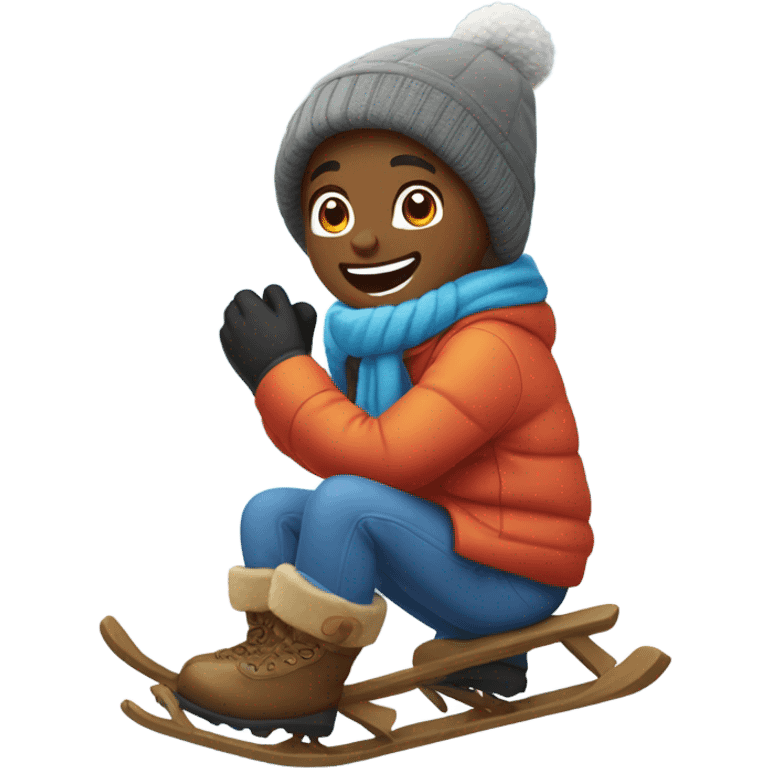 boys enjoying winter fun emoji