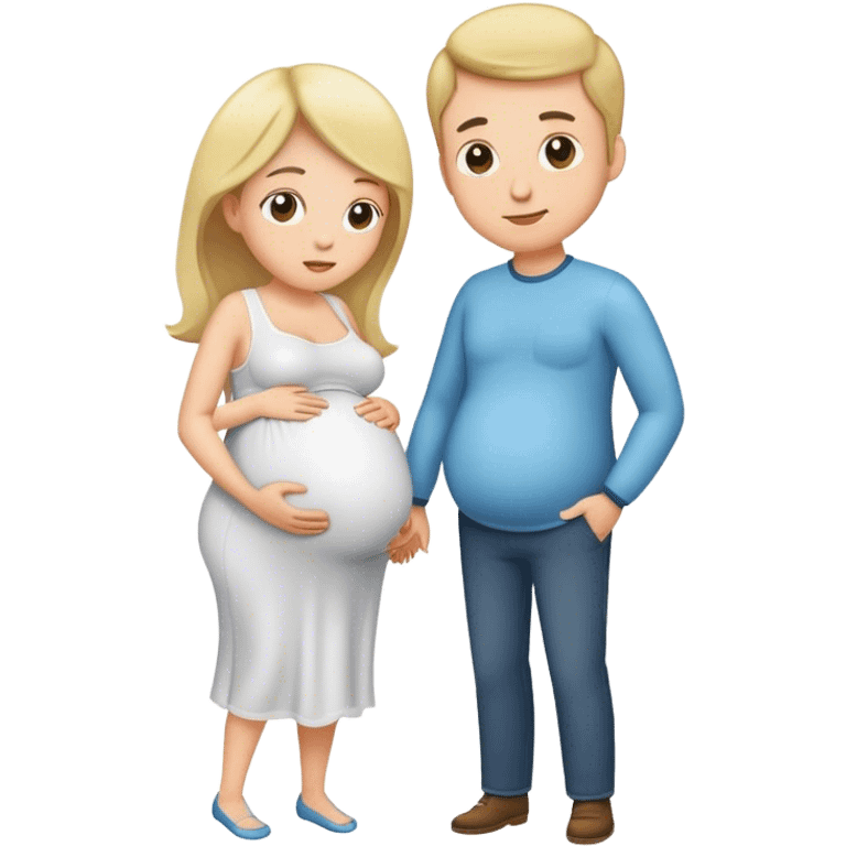 White husband and pregnant wife emoji