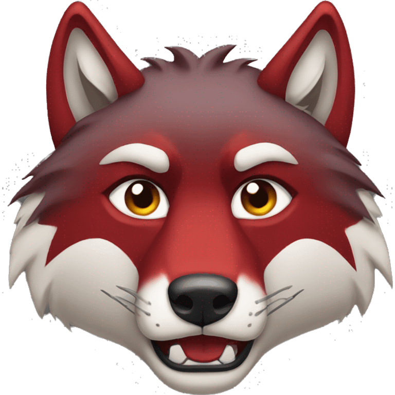 Red unamused wolf emoji