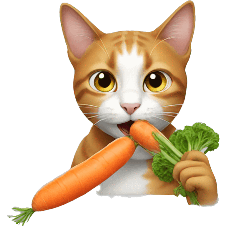 cat eating a carrot emoji