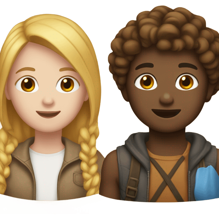 One white bff one brown bff emoji