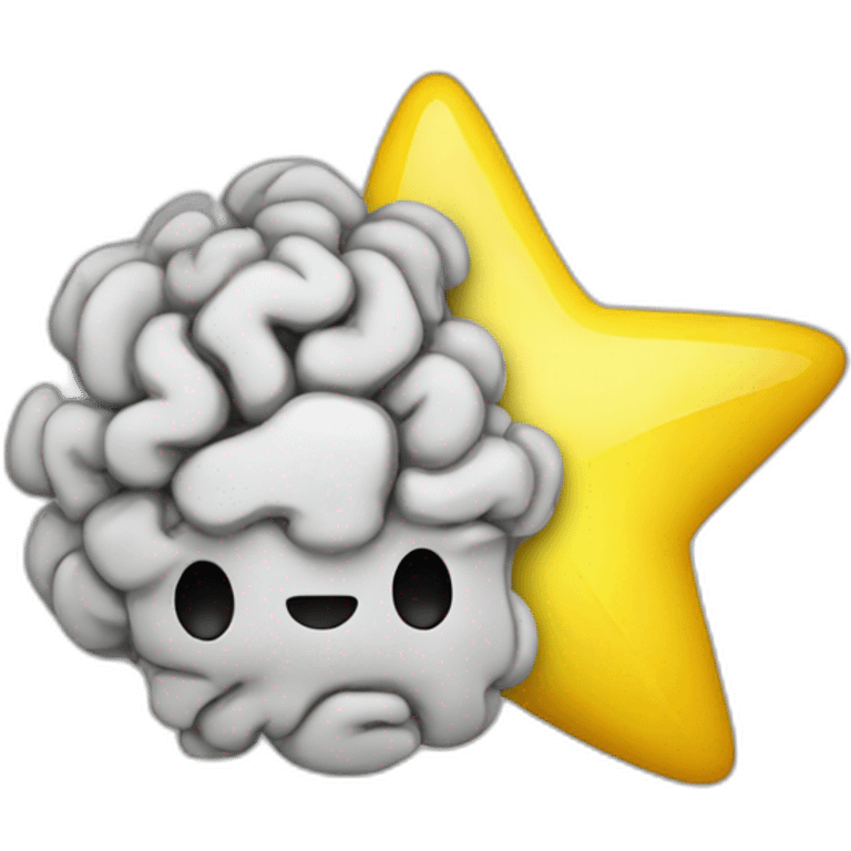 A yellow star with a brain inside emoji