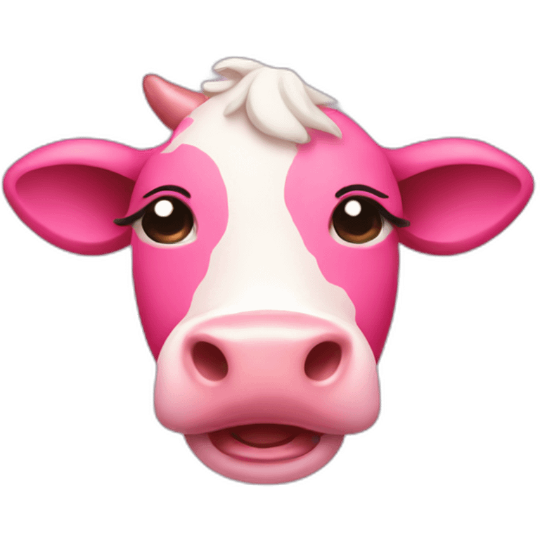 Pink cow crying emoji