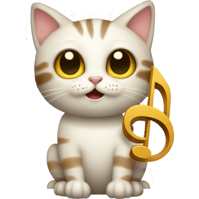 cat holding music note emoji