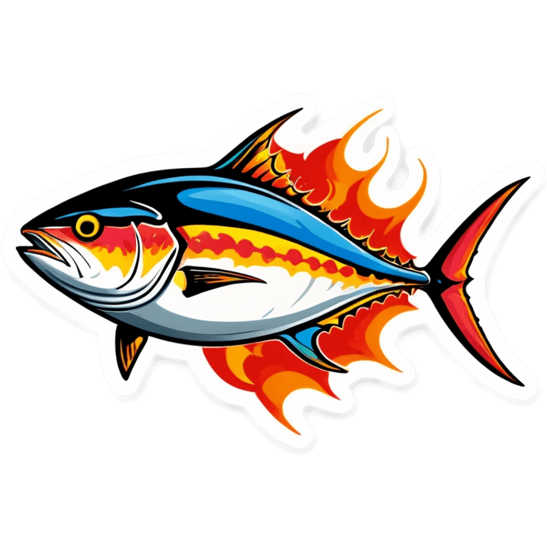 flaming tuna fish emoji