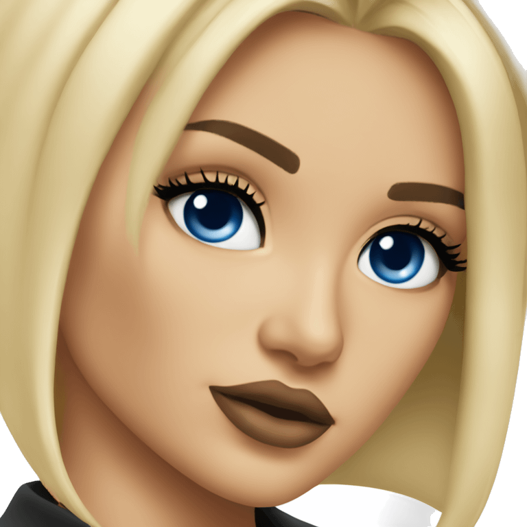 blonde kylie jenner with blue eyes emoji