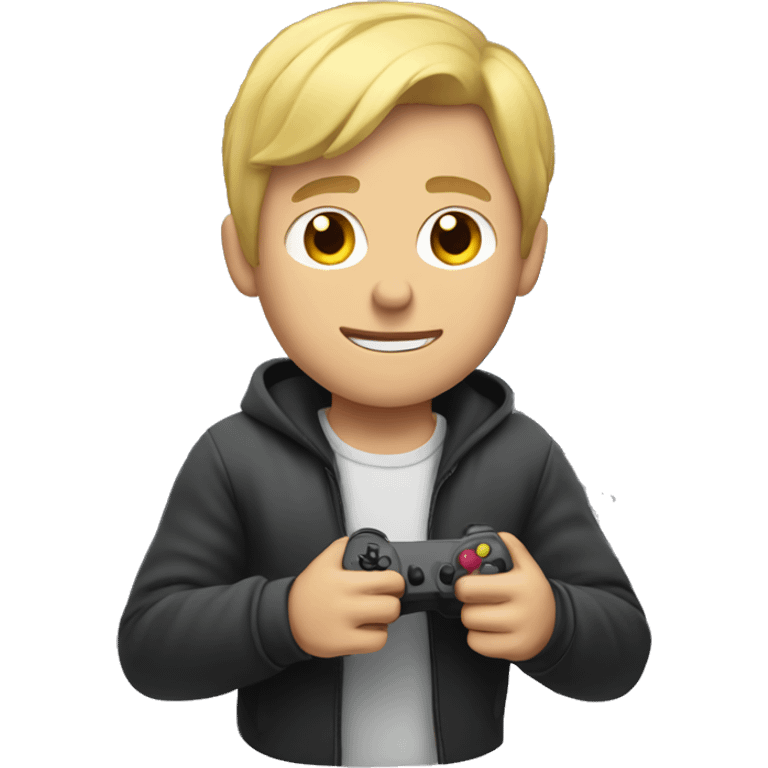 Blonde guy playing video games emoji