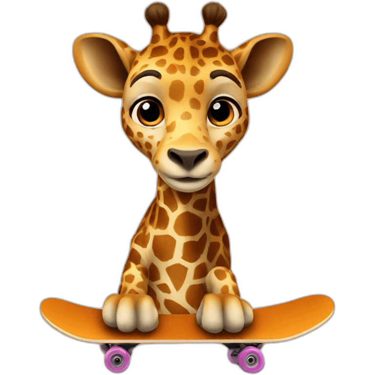 Girafe qui skate emoji