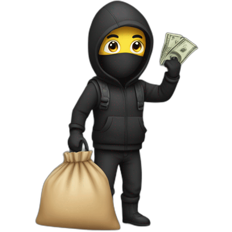 Thief with bag with money emoji