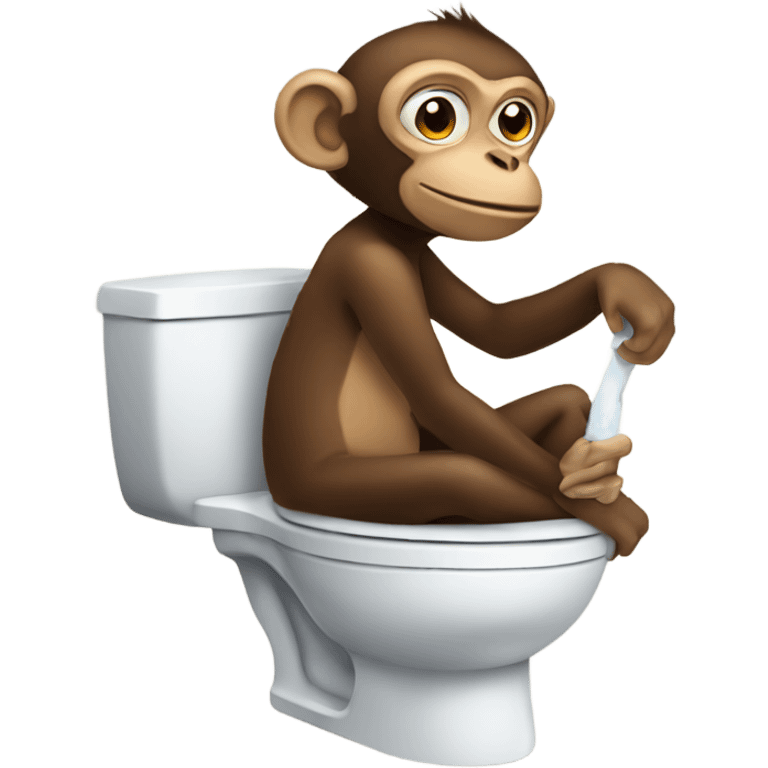 monkey using the toilet emoji