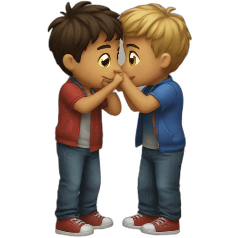 Two boys kissing  emoji